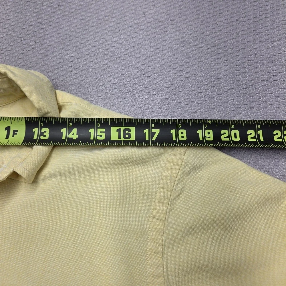 Vintage 90s Ralph Lauren Pale Yellow Oxford Shirt L Classic Fit OCBD Multi Pony